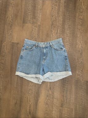 Top Shop- Classic High-Waist Blue Denim Shorts